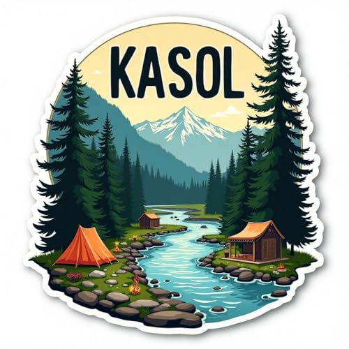 Image of Naxon Kasol Theme Souvenir Wooden Fridge Magnet for Refrigerator - Printed Fridge Magnet for Kitchen & Home Decor | Perfect Souvenir Gift | Size 3x3 in | Pack of 1