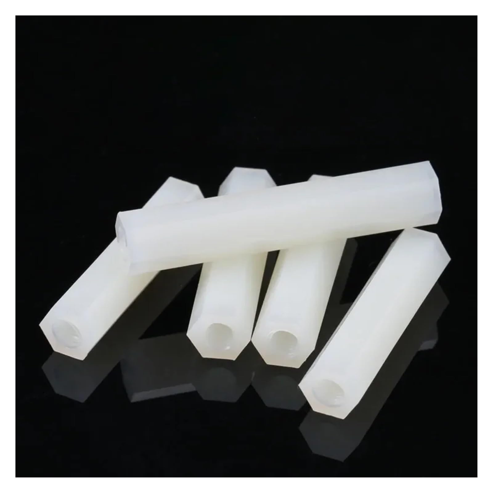 20/50/100 Stück M3 Weiße Nylon-Sechskant-Motherboard-Abstandshalter, Abstandshalter, Weiblich-weibliche Schrauben, NYLON66-Schrauben(M3X50mm-50pcs)