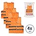 Produktbild L+H 4X WARNWESTEN Auto Orange | EN ISO 20471:2015 | 360 Grad REFLEKTIEREND | waschbar | Unisex | Unfallweste Sicherheitsweste für Auto PKW KFZ Motorrad | Premium QUALITÄT