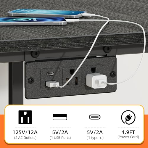 Image of YAOHUOO 3 Tier Large Printer Stand with Power Outlet /Adjustable Shelf