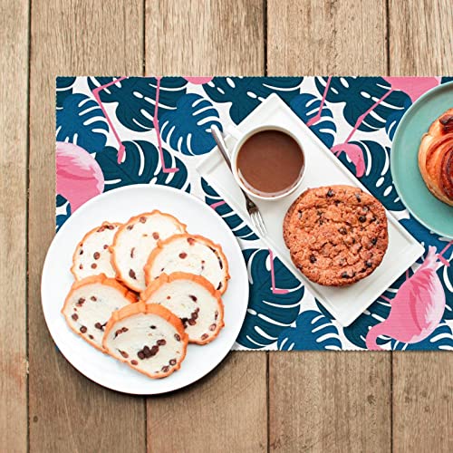 Sets de table flamant rose en tissu Oxford résistant - 7
