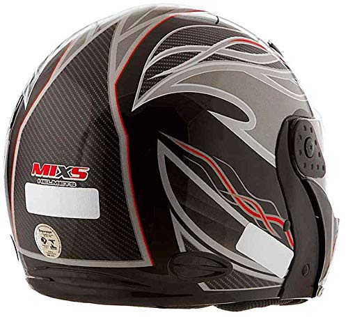 Capacete Mixs Gladiator Carbon Preto Escamoteavel Articulado Robocop 58