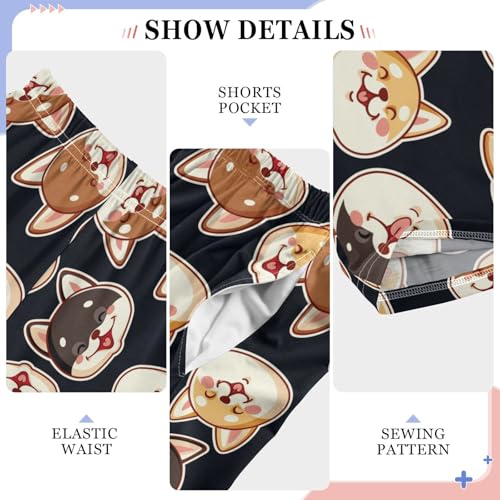ZZKKO Cute Shiba Boys Pants for Kids Jogger Pants with Pockets S-XL4