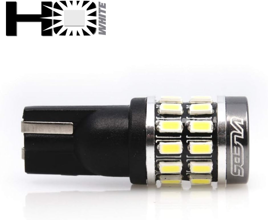 VLEDS 2pcs 180lm 5000K White 194 T10 2825 360° High Output 26 LED Bulb