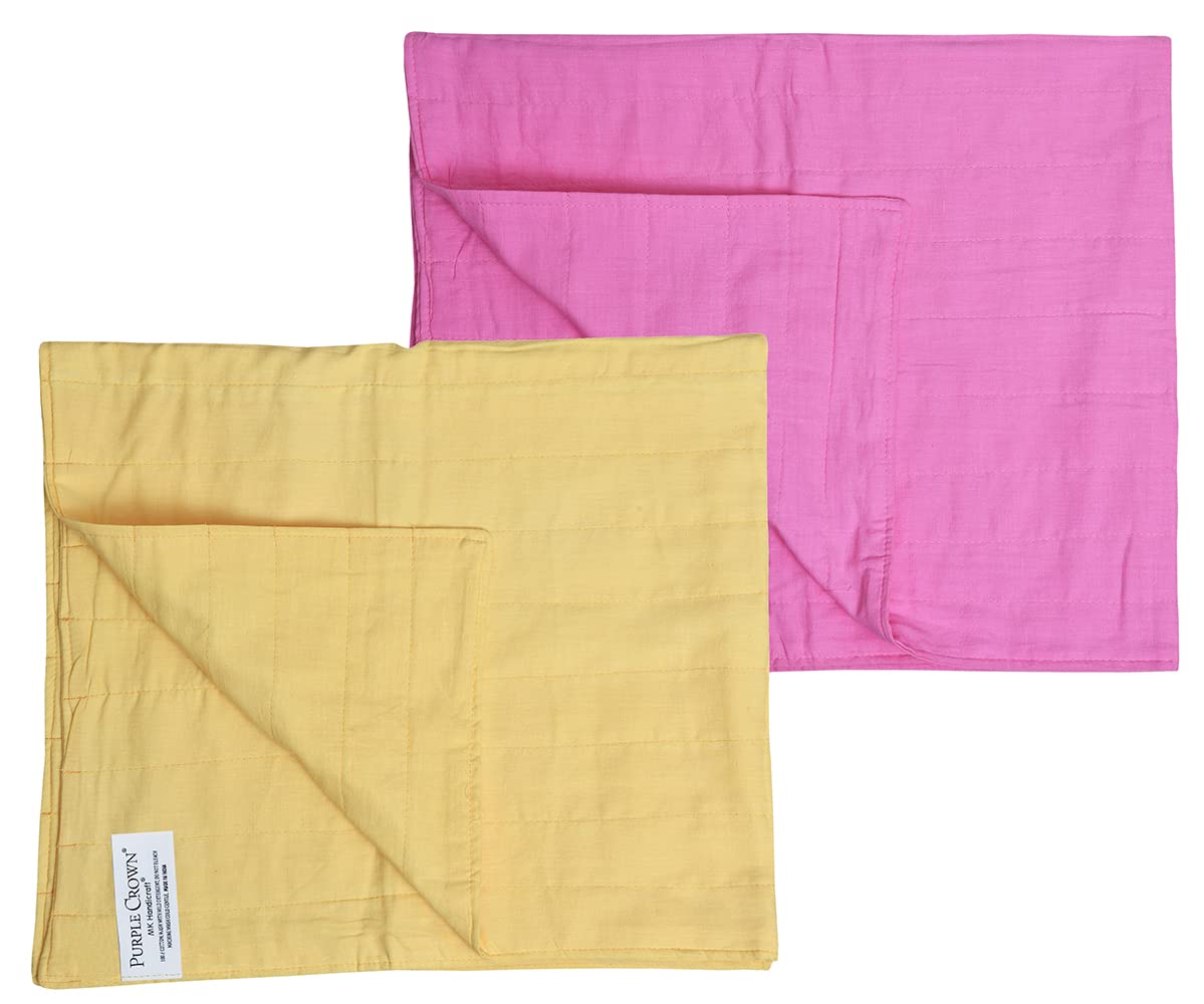 MK Handicraft(PurpleCrown),Pack of 6pieces Multicolor Pure Breathable Cotton and high Absorbent Cribsheet for Newborn Babies, Swaddler Cum Comforter for Infants.(Children: XL, 120cmx100cm, Blue) 3