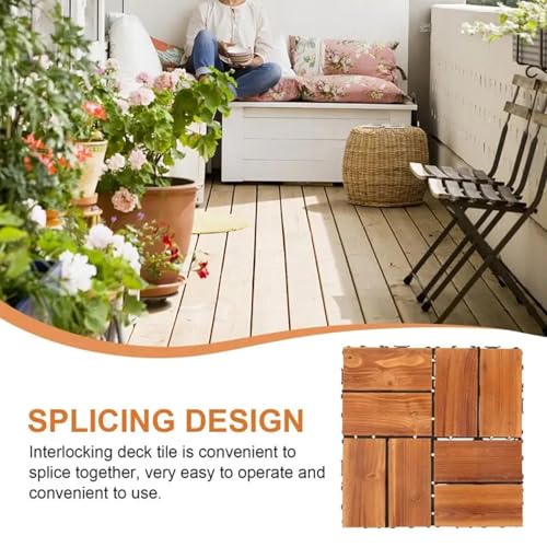 Baldosas de madera de 30x30x2 cm para suelo de terraza pack de 54 piezas multicolor 5