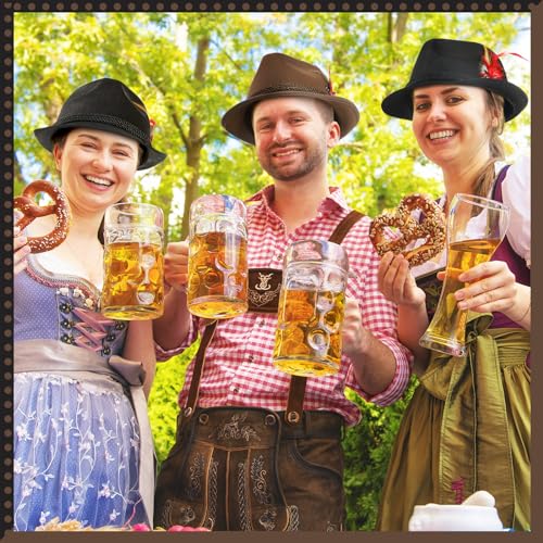 Image of Funtery 6 Pcs Oktoberfest Hats for Men German Hats Felt Bavarian Costume Accessories for Adults Unisex Party