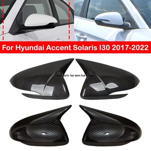 Coque de rétroviseur pour Hyundai Accent Solaris i30 2017-2022 noir brillant