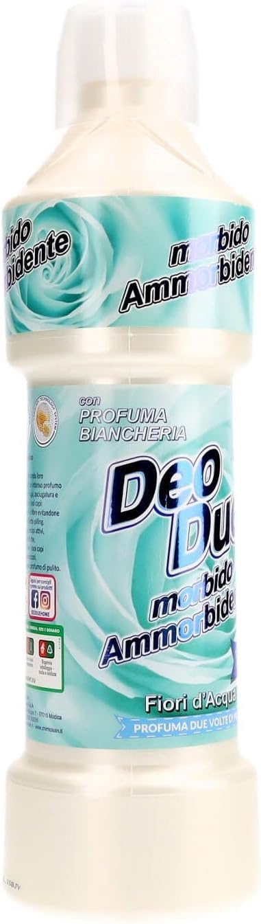 Deo Due Morbido - Suavizante concentrado "Fiori d'Acqua/Waterflowers" 6 x 1 L - Lavado extra suave, aroma fresco de larga duración, para todos los textiles + Polpa italiana Gourmet