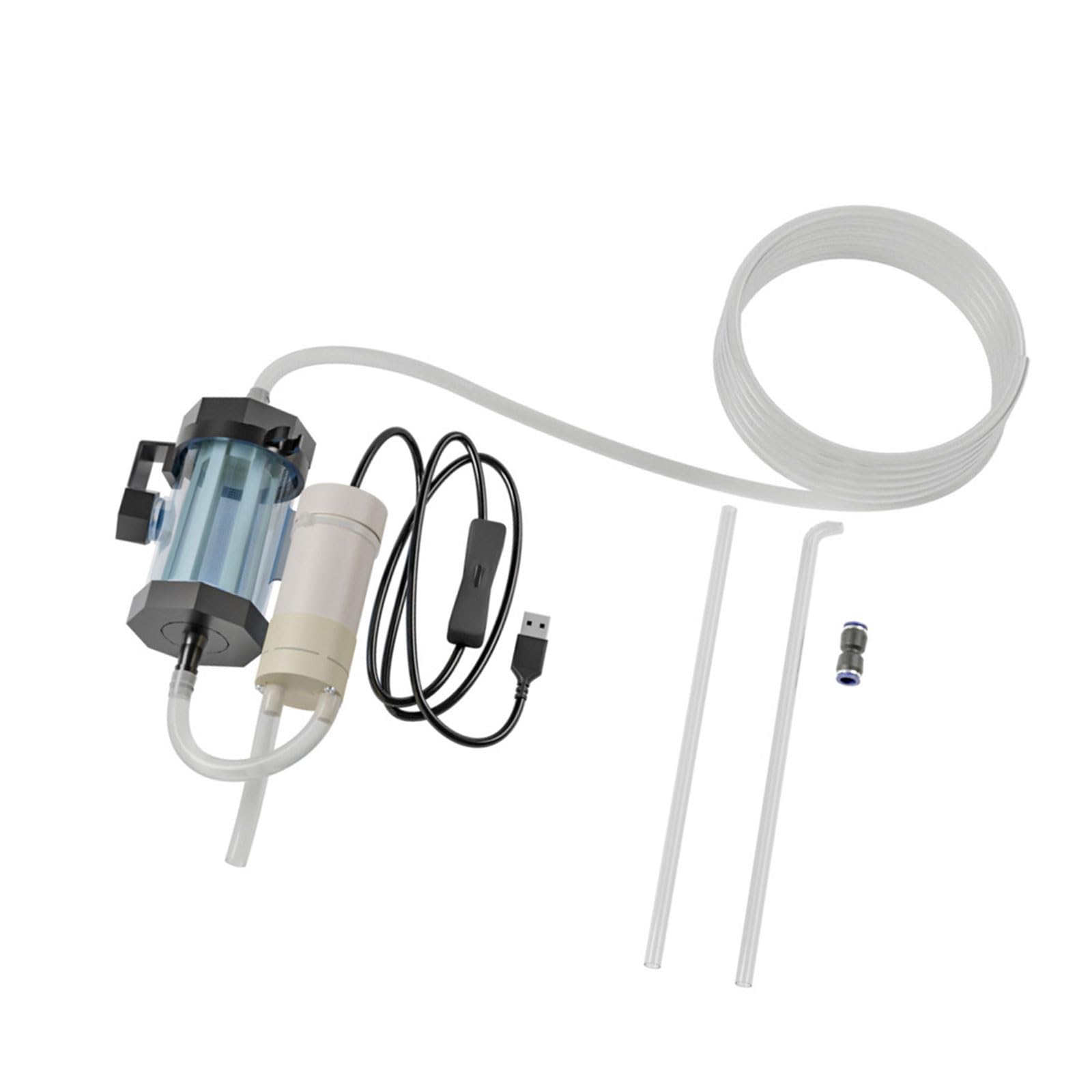 Aspirateur USB d'aquarium avec tube en silicone pour nettoyage des graviers et siphon de débris