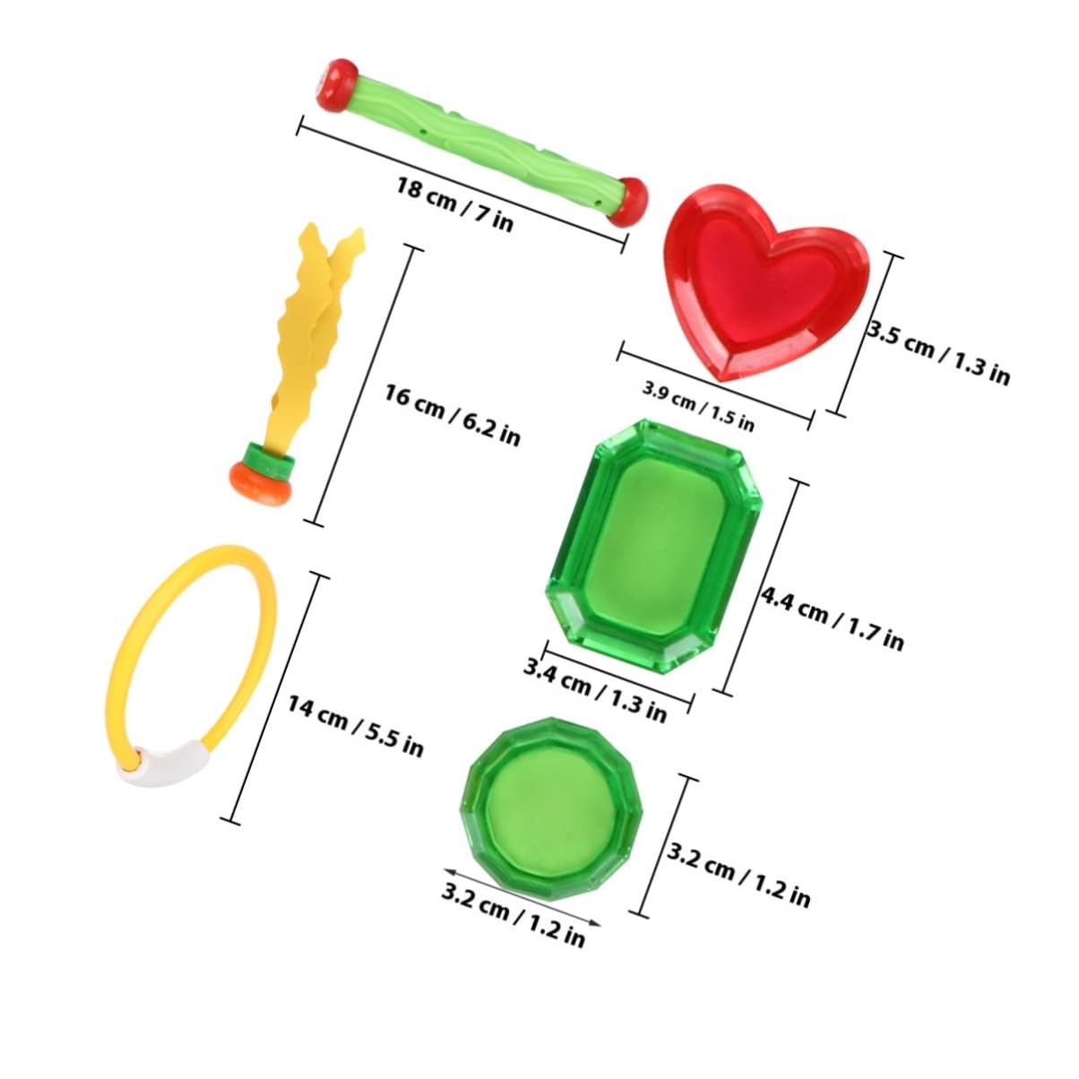 GALPADA Jouets de Plongée pour Garçon et Filles Couleur Aléatoire et Encourager Les Ensemble de 21 Pièces Bâtons, Anneaux et Pieuvres en PVC Faciles à Saisir pour Jouer la Piscine