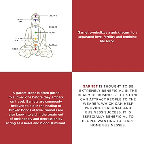 Joyfulmuze Garnet And Hematite Stretch Bracelet, Natural Gemstones Round Red And Gold Crystals, January Birthstone, Handmade Jewelry Gifts For Women And Men (Garnet - Hematite) #TOP2