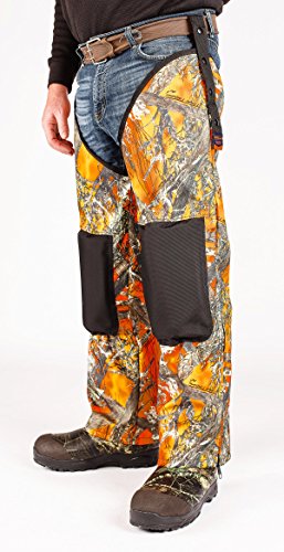 Hunting Chaps- Integrated Knee Pad, True Timber Camo Pattern, Oversized 3/4