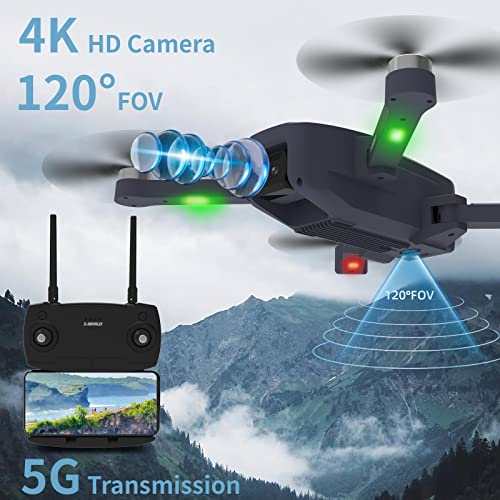 𝓧-𝓘𝓓𝓡𝓞𝓝𝓔5 Gps Drones 2 Camera Brushless Motor Drone For Adults Beginners 4K 5G Wifi Fpv Gps Quadcopter Optical Flow Positioning Auto Return Follow Me 36 Min Flight Time 2 Batteries #TOP6