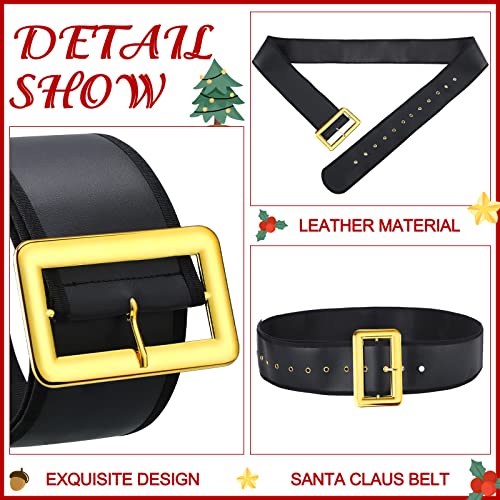 Janmercy 3 Pcs Santa Claus Belt for Men Pirate Belt Black and Gold Santa Claus Costume Men's Christmas Cosplay Supplies Accessories3