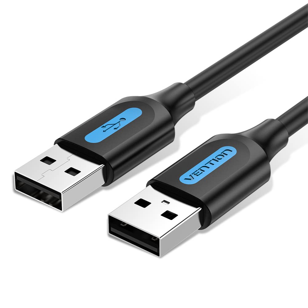 VENTION USB 2.0 Nickel-Plated Cable support data transfer @480Mbps and charging @2A (USB 2.0 A Male to A Male, 0.5 Meter)