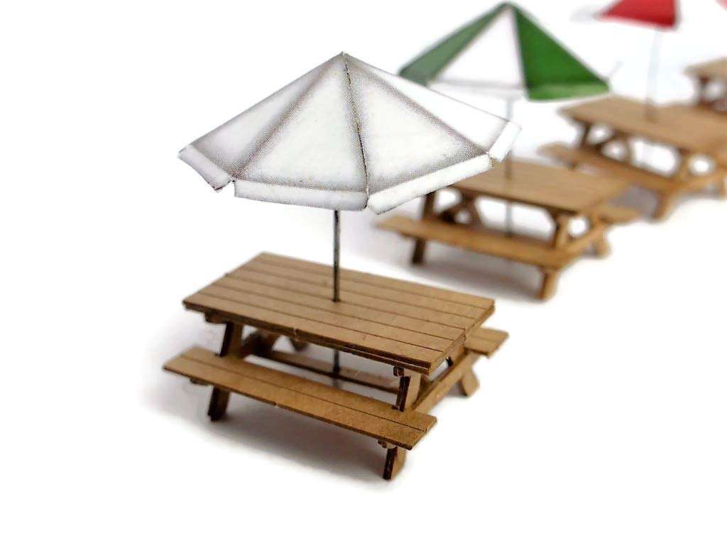 Scale Model Scenery LX028-OO Laser Cut Picnic Benches Kit For OO Gauge Model Railways & 1:76 Scale Dioramas