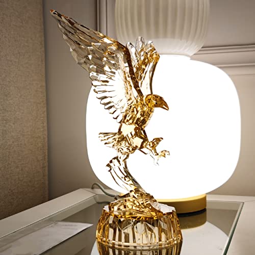 Hozuso Acrylic Eagle Figurine American Pride Bald Eagle Figurine Glass Collection Ornament Statue Animal Collectible Table Decor Home Decor (Amber) #TOP5