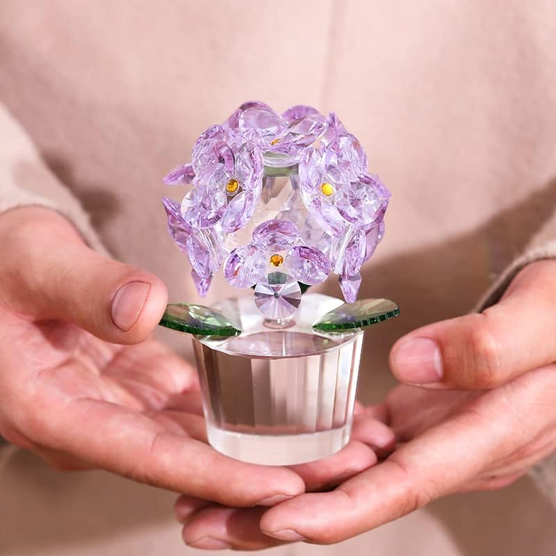 Flower Gift for Her, Birthday Gifts for Women, Artificial Crystal Flower Hydrangea Gift, Unique Love Gifts for Mom, Women, Mom Gift for Mothers Day, Anniversary, Valentines Gifts for Her (Red)