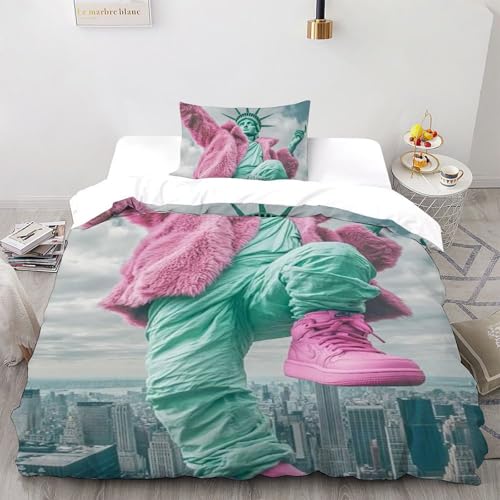 Housse de couette imprimé 3D Les Tendances La Mode en microfibre single - 2