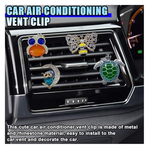 Image of 3PCS Bling Bee Car Dashboard Air Vent Trim Clips, Crystal Rhinestone Vent Clips, Car Aromatherapy Diffuser Decoration Clip, Auto Interior Accessories for Women (4PCS)