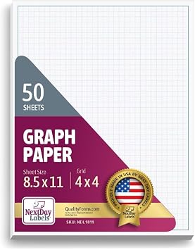 Graph Paper Pad for Blueprint Drawings, Drafting, Engineering Drawing, and Planning - Graph Paper 8.5x11 Blueprint Quadrille Grid Paper Pads with Blue Lines, High Brightness 50 Sheets 1-Pack