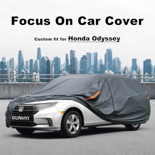 Image of GUNHYI Premium Car Cover Custom Fit Honda Odyssey (1999-2026), 16 Layers Heavy Duty Car Cover Waterproof All Weather with Zipper Door for Sun Rain Snow Dust Uv Protection