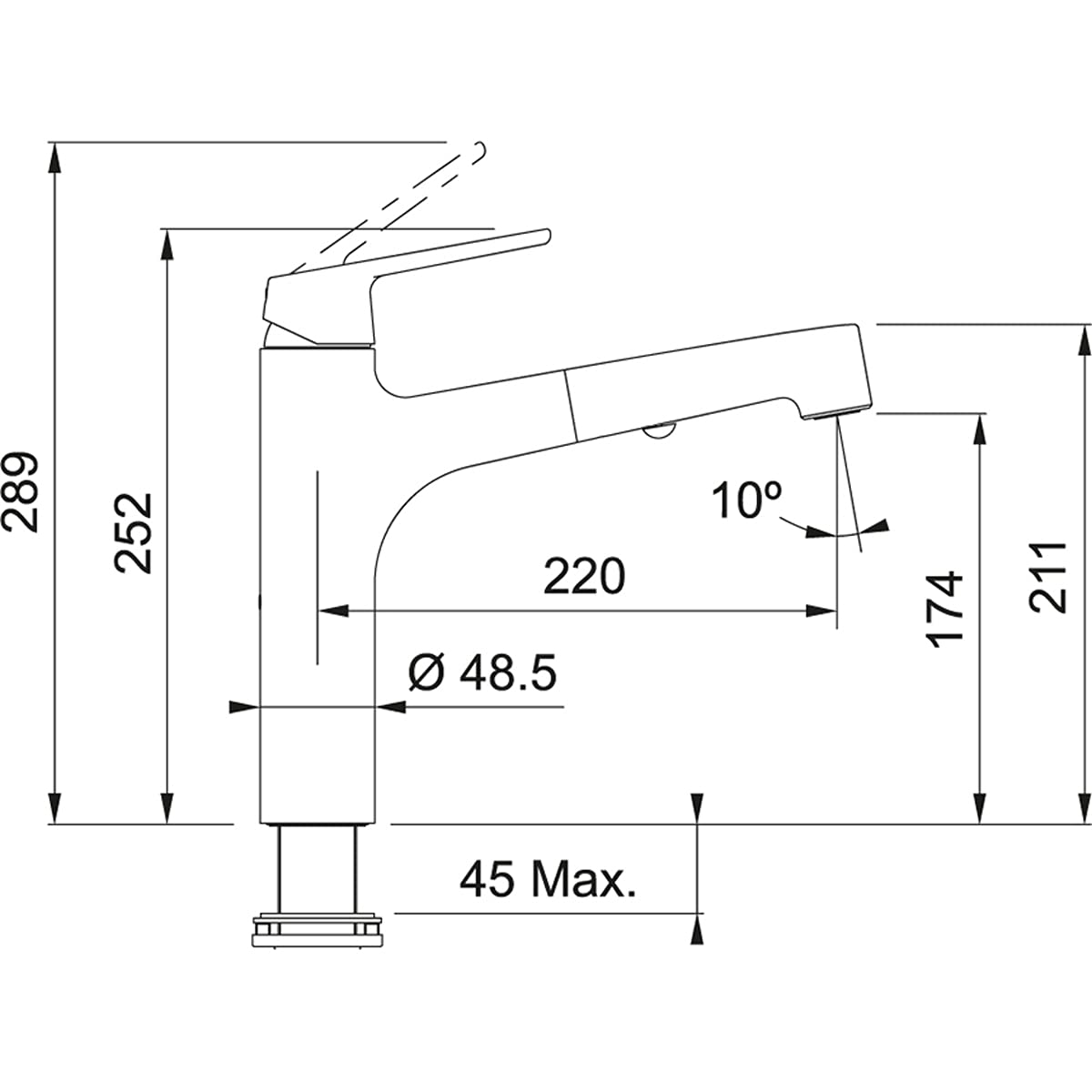 FRANKE LIFT 115.0621.668 (12362) Chrome High Pressure Tap : Amazon 