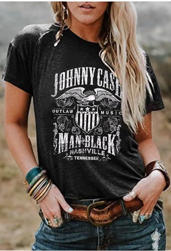 Western Rodeo T-Shirt Women Vintage Cattle Skull Cowboy Shirt Tops Country Music Short Sleeve Casual Tee Tops3