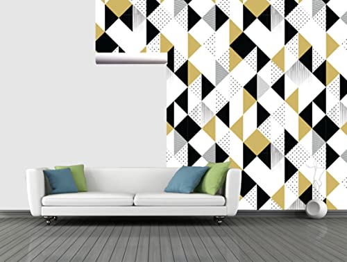 Image of CABANA HOMES Wall Stickers Geometrical DIY Wallpaper for Furnitue (45 x 125 cm, 2 Rolls) (12 sq. ft) Decals Self Adhesive Wardrobe, Door, Almirah, Office