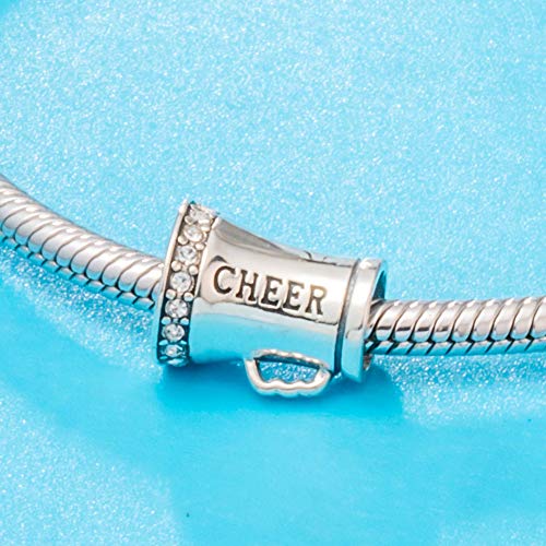 ARTCHARM Cheer Charms Sterling Silver Cheerleader Charm Sport Charm, Valentine's Day Gift for Lovers/Friends/Mothers/Travelers2