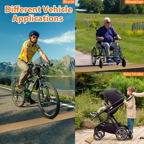 100x6.5x2.5CM Schwellenrampe, Türschwellenrampen, PVC Rollstuhlrampe, rutschfeste Oberfläche, Gummirampe Auffahrrampe Schwellenrampe für Rollstuhl, Kinderwagen, Rollator oder e Scooter (Braun, 2.5)