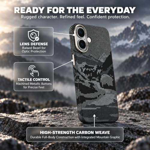 URBAN TECHCART Carbon Fibre Case for iPhone 16 ShadowTerrian - Image 5