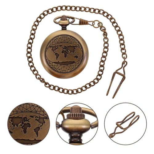 Brújula de bolsillo metálica Zerodeko retro con cadena miniatura 2