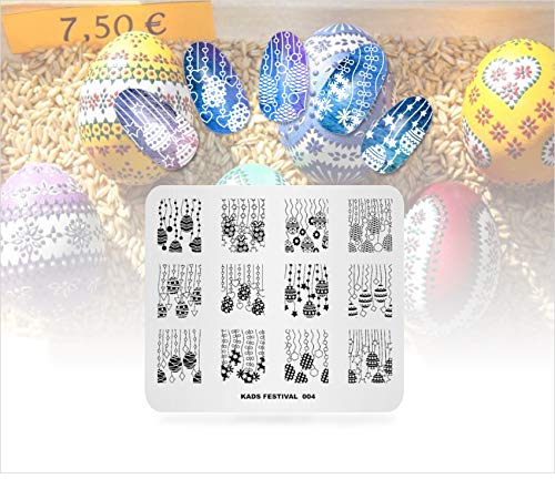 KADS 10 Stück Nagelstempelplatten – Mit Herz, Kaninchen, Blume & Mehr Für DIY-Nageldesign