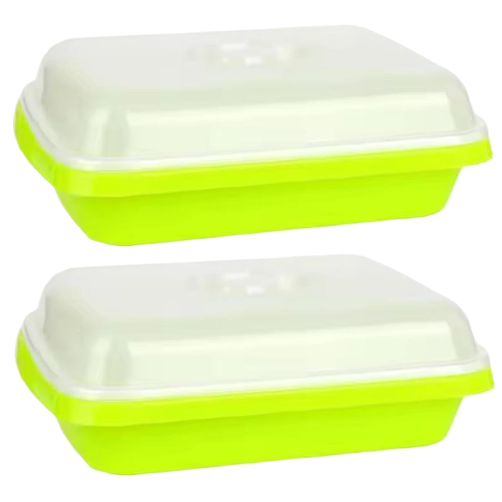 Eeetiscna 2Pcs 13x10 Seed Sprouting Tray with Lids, Plastic Microgreens Growing Kit for Wheat Grass Hydroponics