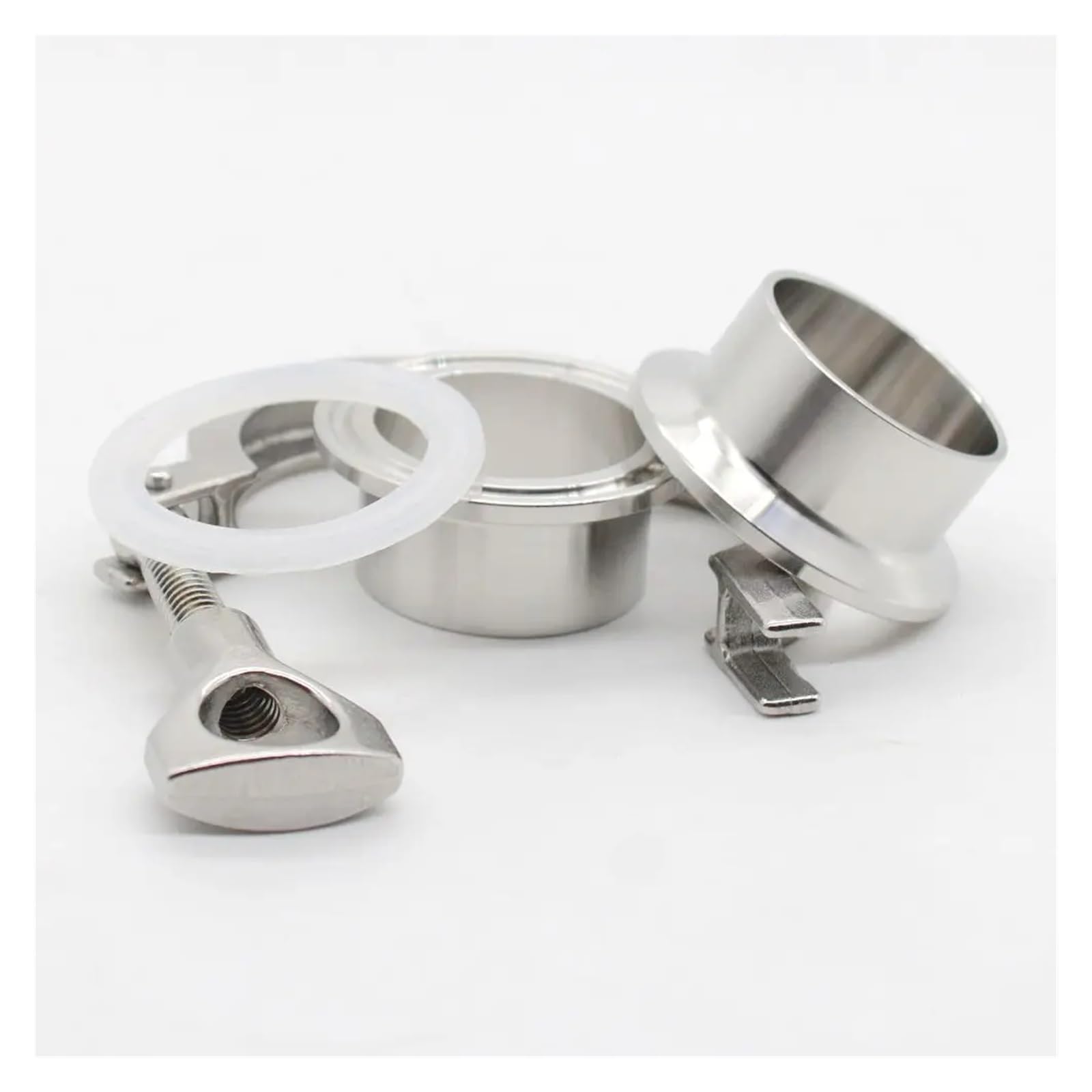 Ensemble de raccords de tuyauterie 1,5" OD 38 mm, collier de serrage 50,5 mm, virole à souder + triple collier de serrage + joint silicone, acier inoxydable 304(2 Pack,SS316_25MM)