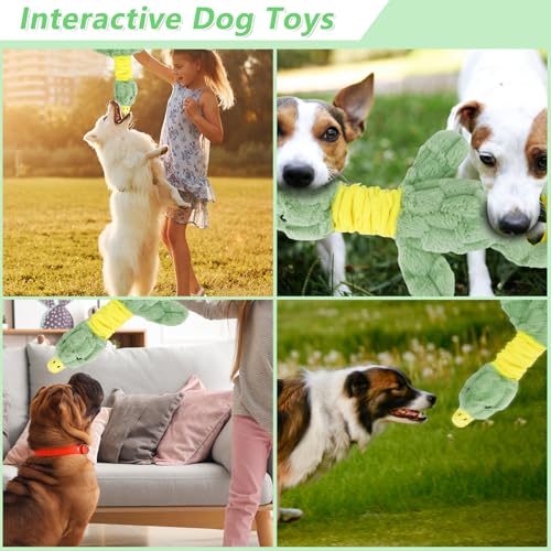 Image of Large Plush Squeaky Dog Toys, Interactive Tug of War Puppy Toys for Indoor Play - Duck Stuffed Dog Toys with Soft Fabric for Small, Medium, and Large Pets