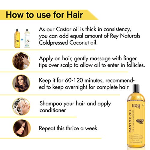 Rey Naturals Almond Oil & Castor Oil For Hair Growth, Hair Fall Control & Hydrated Scalp (Arandi Ka Tel, Badam Oil) - 200ml*2 | Cold Pressed Oil For Healthy Hair | Herbal Hair... - Image 5