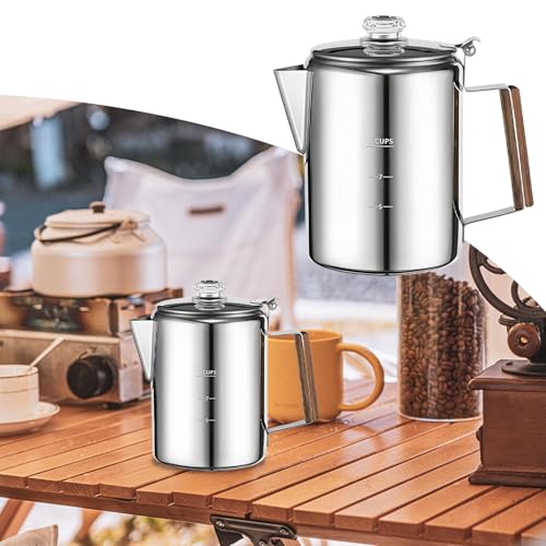 Jarra de filtro de café percoladora en acero inoxidable con diseño portátil retro 4