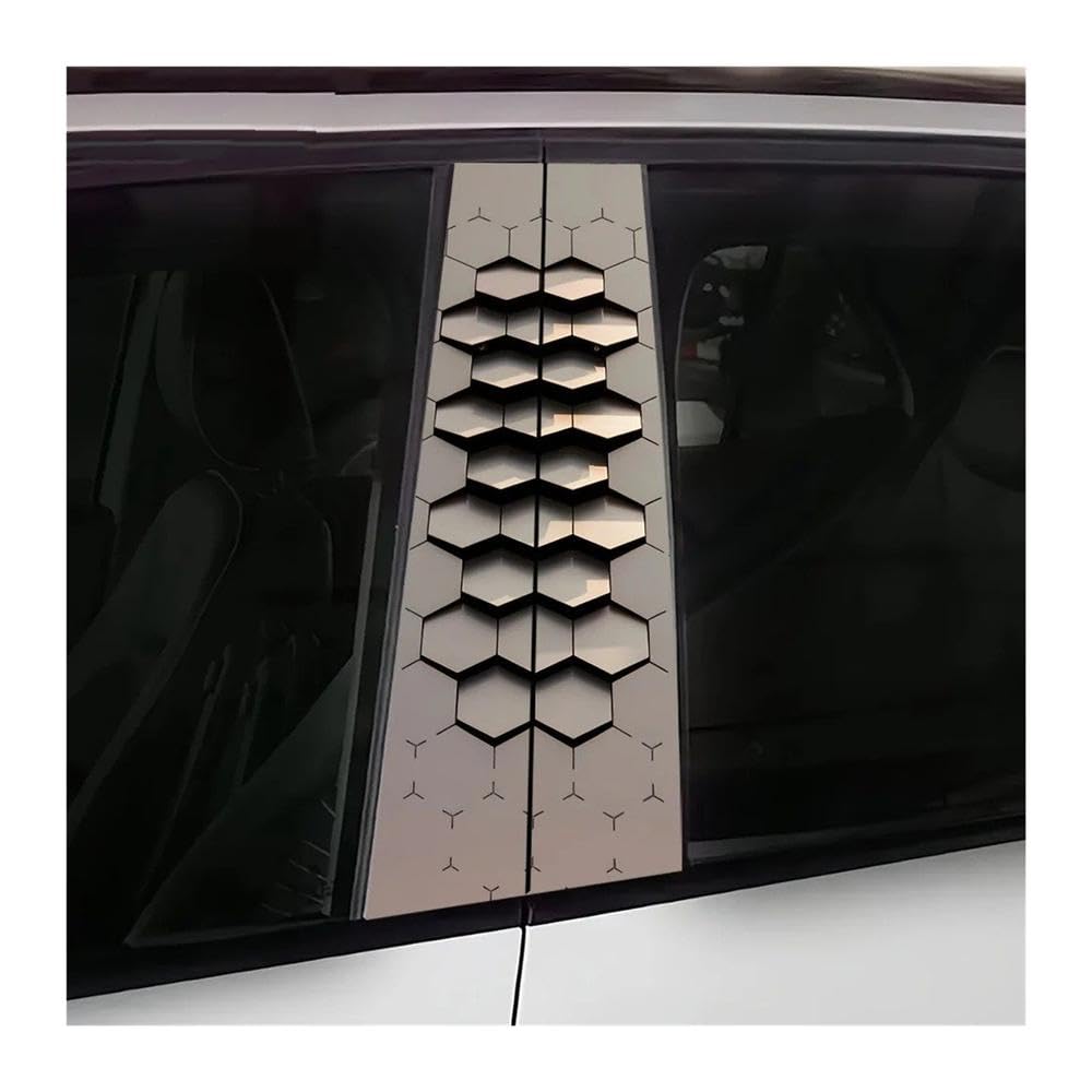 Bertdcx One Color Car Stickers Open Honeycomb Pattern Door Post Stickers Vinyl Semi Matte B Post Protective Film Auto Parts