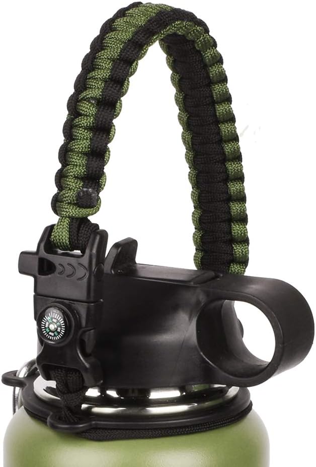 Wongeto Paracord Handle Compatible with Hydro Flask Water Bottle- Fits Wide Mouth Bottles 12oz to 64oz- Paracord Carrier Survival Strap Cord with Safety Ring and Carabiner(Pink&Blue) : Sports & Outdoors