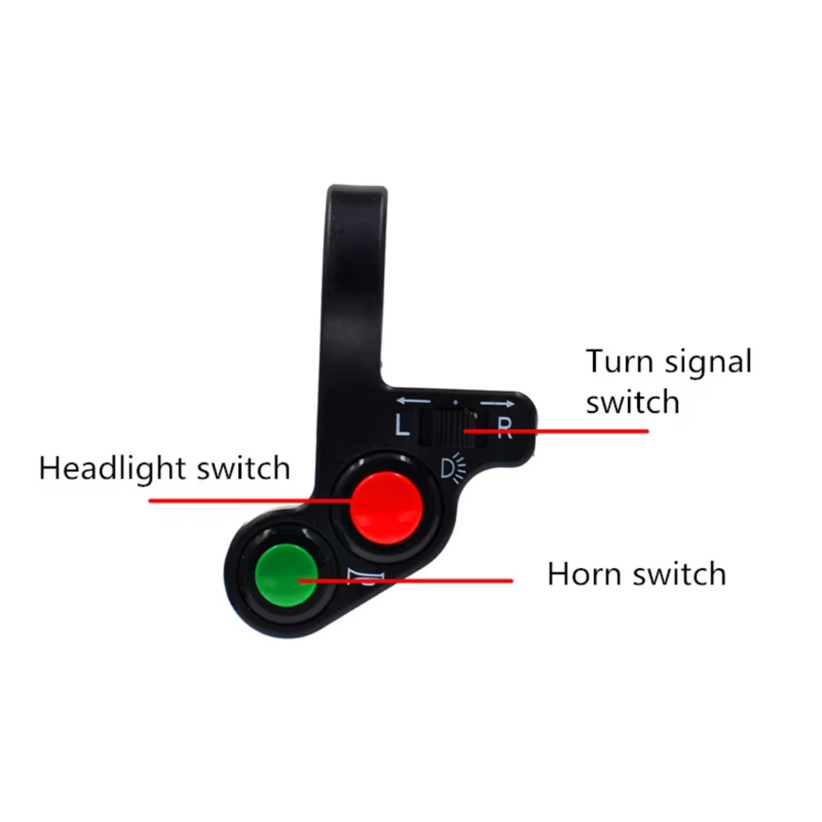 Interruptor De Manillar De Motocicleta, Scooter De Bicicleta Eléctrica Para Señales De Giro De Bocina Universal, Luz De Botón De Encendido/apagado Interruptor manillar moto