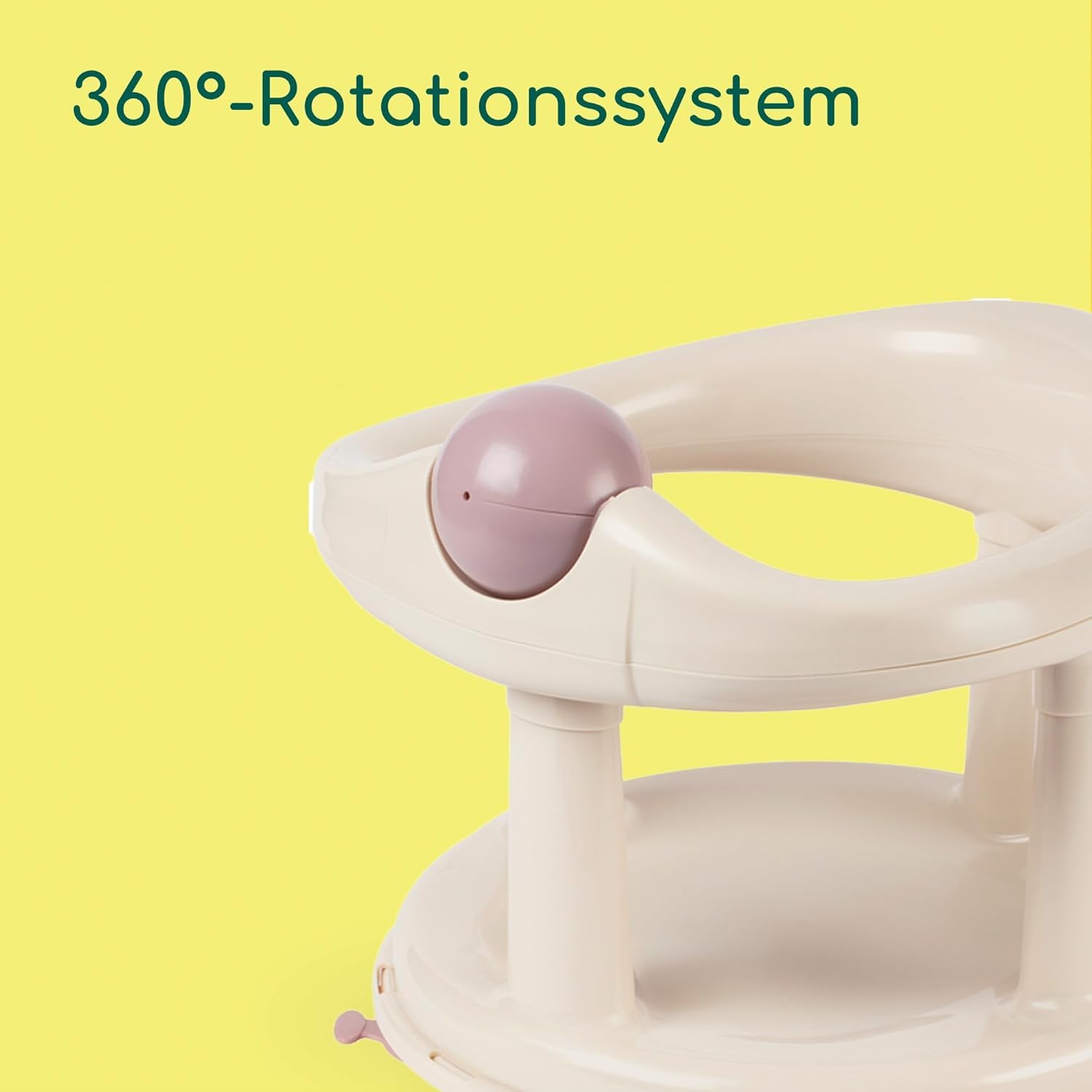 Bebeconfort Drehbarer Badewannensitz, Badewannensitz, Ergonomisch, 6 Monate bis 12 Monate, 0-10 kg, Beige