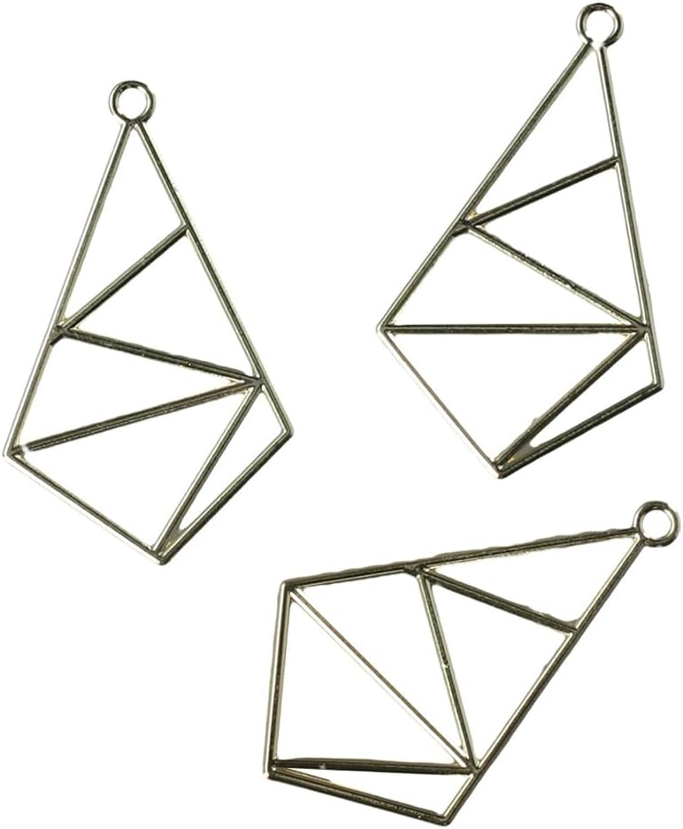 10Pcs Open Back Bezel Charms Geometric Hollow Frame Pendant Alloy Necklace Earrings Charm Decorations for Jewelry Making DIY Craft - Image 5