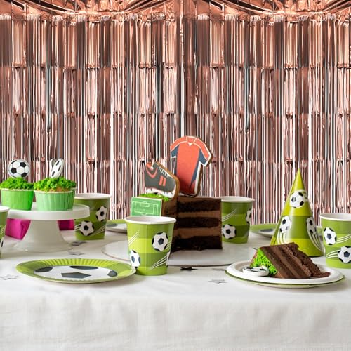 Image of 5 Pack Brown Fringe Backdrop 3.2ft x 8.2ft Silver Foil Fringe Curtains Party Tinsel Curtain Backdrop Streamers for Birthday Party Decoration Wedding Christmas Decoration (Brown)