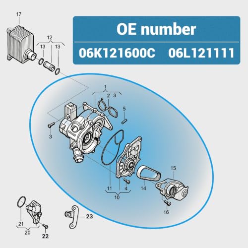 Image of 06L121111 06K121600C Electric Engine Water Pump Compatible with Audi A3 S3 A4 Allroad
