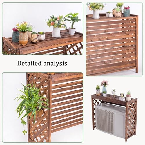 Couverture de climatisation en bois pour cacher un moteur extérieur - 4