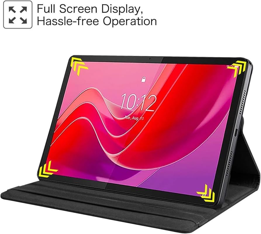 Image of Fitsmart 360 Degree Rotating Stand PU Leather Safety Case Smart Shell Stand Flip Cover for Lenovo Idea Tab Plus (12.1 inch) - Black
