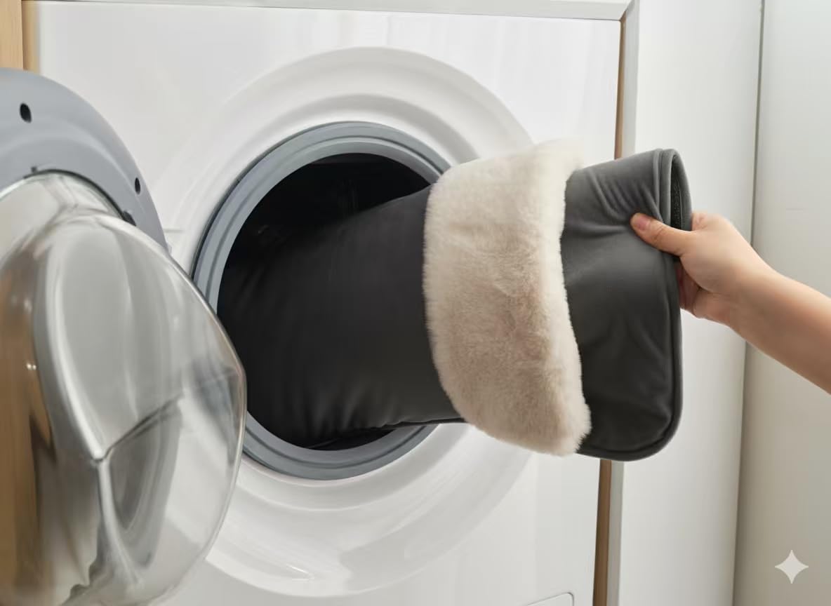 Modern Foot Warmer, Dual Microfleece Layers with Faux-Fur Trim, 44cm x 46cm x 6cm, Electric, 48W, 9 Heat Settings, Office Winter Gift Foot Warmer